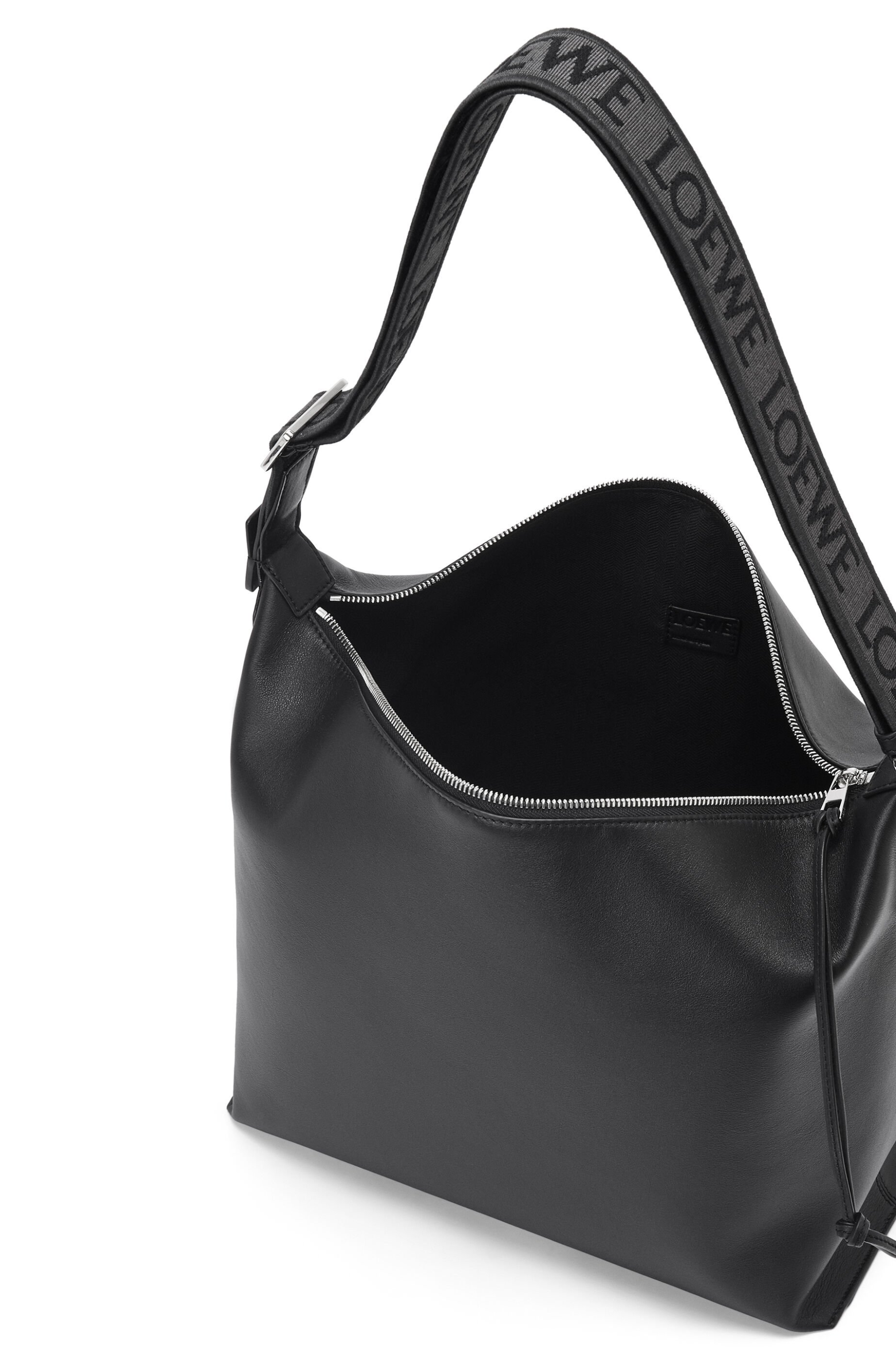 Cubi Crossbody bag in supple smooth calfskin and jacquard